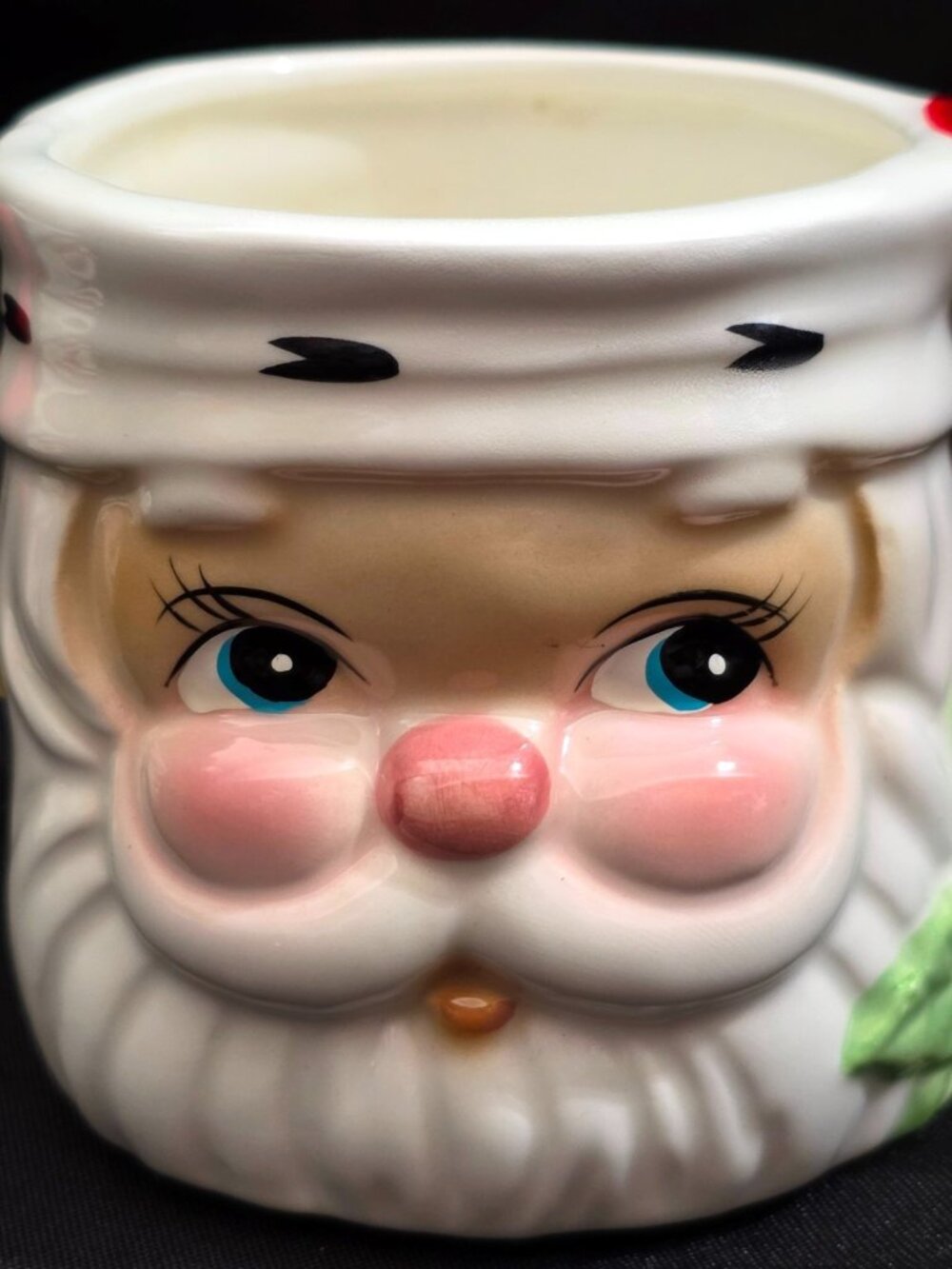 Josef Originals SANTA CLAUS HEAD FACE Christmas Coffee Cup Mug Korea blue eyes